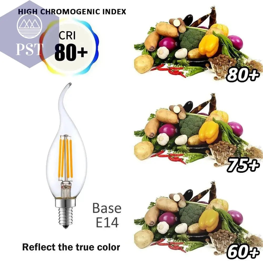 10pcs LED Bulb E14 4W/6W Dimmable Edison Retro Filament Candle Light AC220V C35 Warm/Cold White 360 Degree Energy Saving Lamp PST PS Tradings