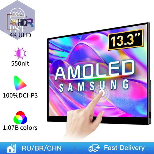 13,3 Zoll 4K OLED Tragbarer Monitor Touchscreen PST PS Tradings PST PS Tradings PST PS Tradings 13,3 Zoll 4K OLED Tragbarer Monitor Touchscreen