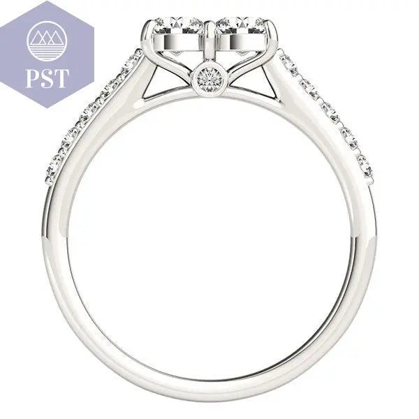 14k White Gold Round Two Stone Diamond Ring (3/4 cttw) PST PS Tradings Diamantring PST PS Tradings PST PS Tradings