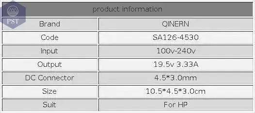 19.5V 3.33A 65W 4.5*3.0mm Laptop Charger Adapter For HP Envy 17-j010us Pavilion 15-j000 Chromebook 11 G4 G5 EE 14 G3 246 G4 248 PST PS Tradings PST PS Tradings PST PS Tradings 19.5V 3.33A 65W 4.5*3.0mm Laptop Charger Adapter For HP Envy 17-j010us Pavilion 15-j000 Chromebook 11 G4 G5 EE 14 G3 246 G4 248