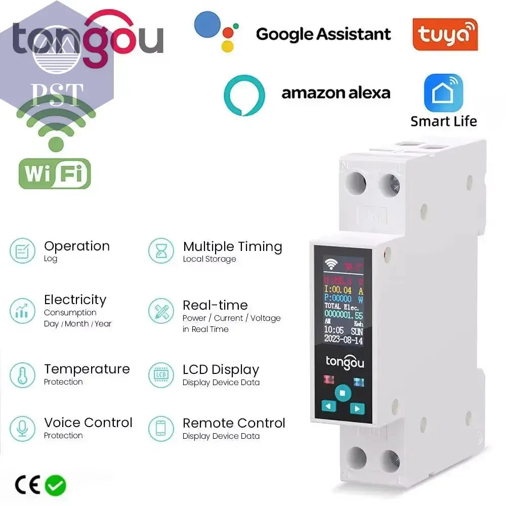 1P 50A Tuya WIFI Smart Switch Leistungsschalter LED Energie Meter Kwh Power Metering Timer Relais Fernbedienung Smart Leben APP PST PS Tradings PST PS Tradings 1-50A-Adjustable PST PS Tradings 1P 50A Tuya WIFI Smart Switch Leistungsschalter LED Energie Meter Kwh Power Metering Timer Relais Fernbedienung Smart Leben APP