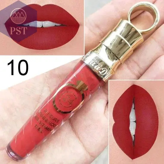 20 Colors Lipstick Waterproof Long Lasting Matte+Shimmer Mental Beauty Lip Gloss Nude Glitter Lip Gloss Beauty Sexy Lip Tint PST PS Tradings