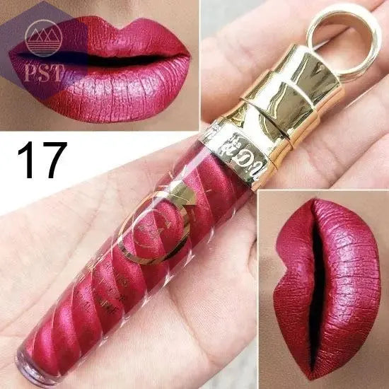 20 Colors Lipstick Waterproof Long Lasting Matte+Shimmer Mental Beauty Lip Gloss Nude Glitter Lip Gloss Beauty Sexy Lip Tint PST PS Tradings