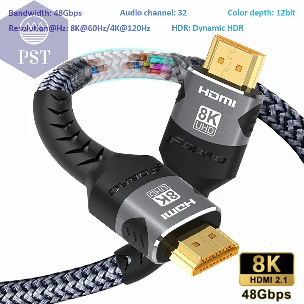 8K HDMI-kompatibles Kabel 4K@120Hz 8K@60Hz HDMI 2.1 Kabel 48Gbps Adapter für RTX 3080 eARC HDR Videokabel PC Laptop TV Box PS5 Computer Zubehör PST PS Tradings