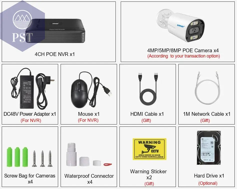 8MP Security Camera System 4K POE NVR Video Surveillance Kit 5MP 4MP Audio Ai Face Detect Color Night Vision IP CCTV Camera Set - Property & Safety Tradings