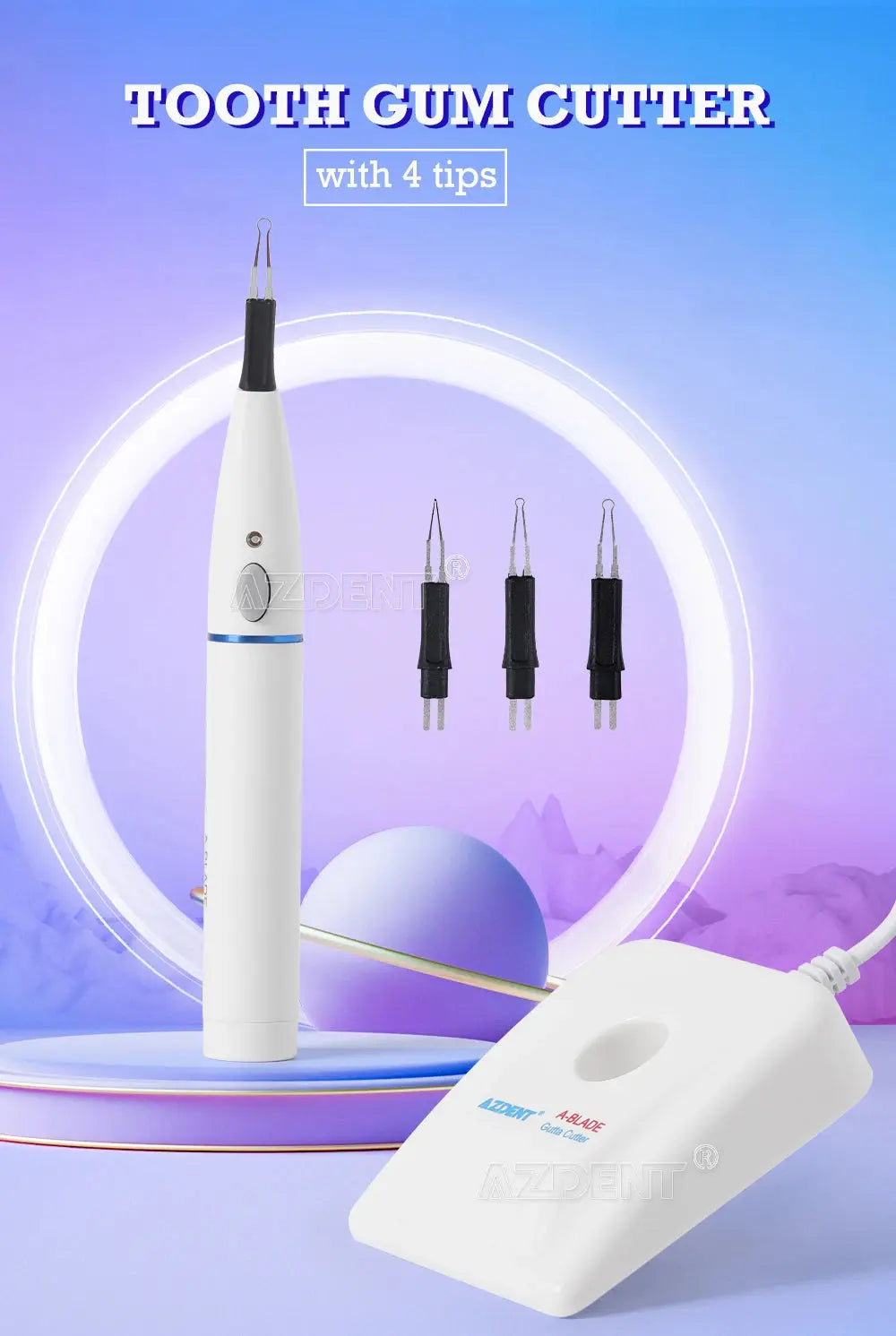 AZDENT Dental Endo Gutta Zahnaufhellung Mundhygiene Dentalgeräte Zahnfleischschneider Dental Cuttapercha mit 4 Spitzen PST PS Tradings
