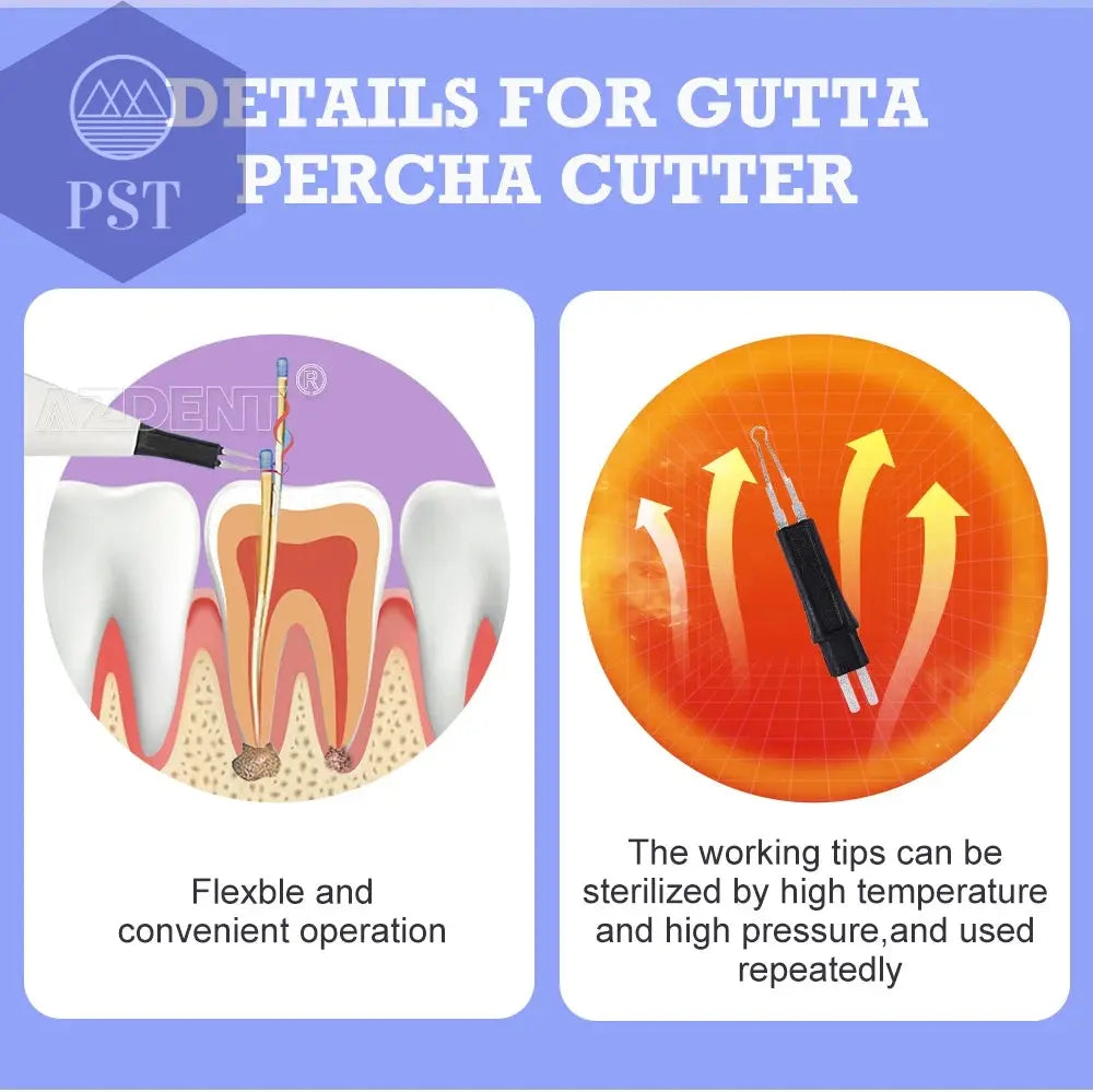 AZDENT Dental Endo Gutta Zahnaufhellung Mundhygiene Dentalgeräte Zahnfleischschneider Dental Cuttapercha mit 4 Spitzen PST PS Tradings