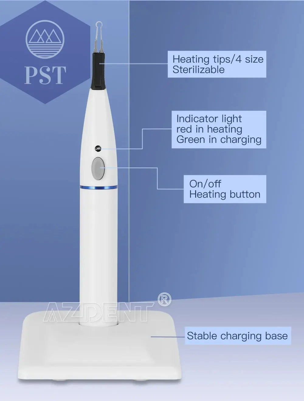 AZDENT Dental Endo Gutta Zahnaufhellung Mundhygiene Dentalgeräte Zahnfleischschneider Dental Cuttapercha mit 4 Spitzen PST PS Tradings