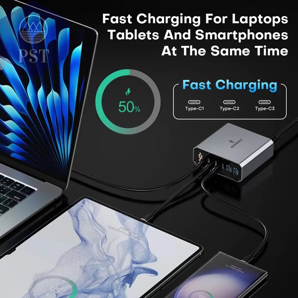 Asome Tech 140W Gan Usb Typ C Schnell Ladegerät Mehrere Anschlüsse Qc 4,0 Pd Schnell Ladegerät Für Macbook Laptop Tablet Iphone 14 Samsung S23 PST PS Tradings PST PS Tradings PST PS Tradings Asome Tech 140W Gan Usb Typ C Schnell Ladegerät Mehrere Anschlüsse Qc 4,0 Pd Schnell Ladegerät Für Macbook Laptop Tablet Iphone 14 Samsung S23