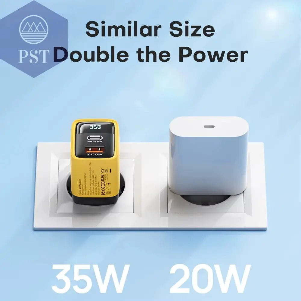 Asome Tech 35W Gan Ladegerät Led Display Qc 3,0 30W 25W Pd Pps Schnell Ladung Usb Typ C Ladegerät Für Iphone 14 Pro Samsung S23 Xiaomi PST PS Tradings