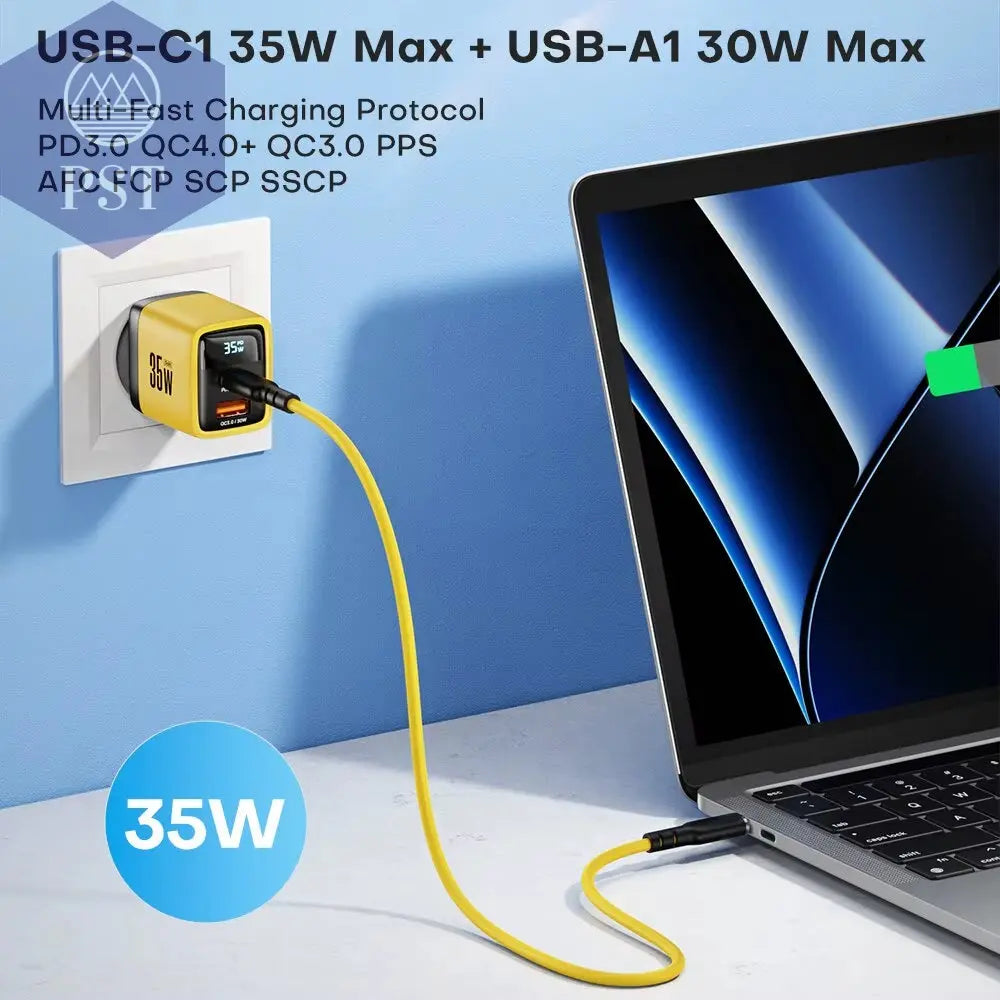 Asome Tech 35W Gan Ladegerät Led Display Qc 3,0 30W 25W Pd Pps Schnell Ladung Usb Typ C Ladegerät Für Iphone 14 Pro Samsung S23 Xiaomi PST PS Tradings