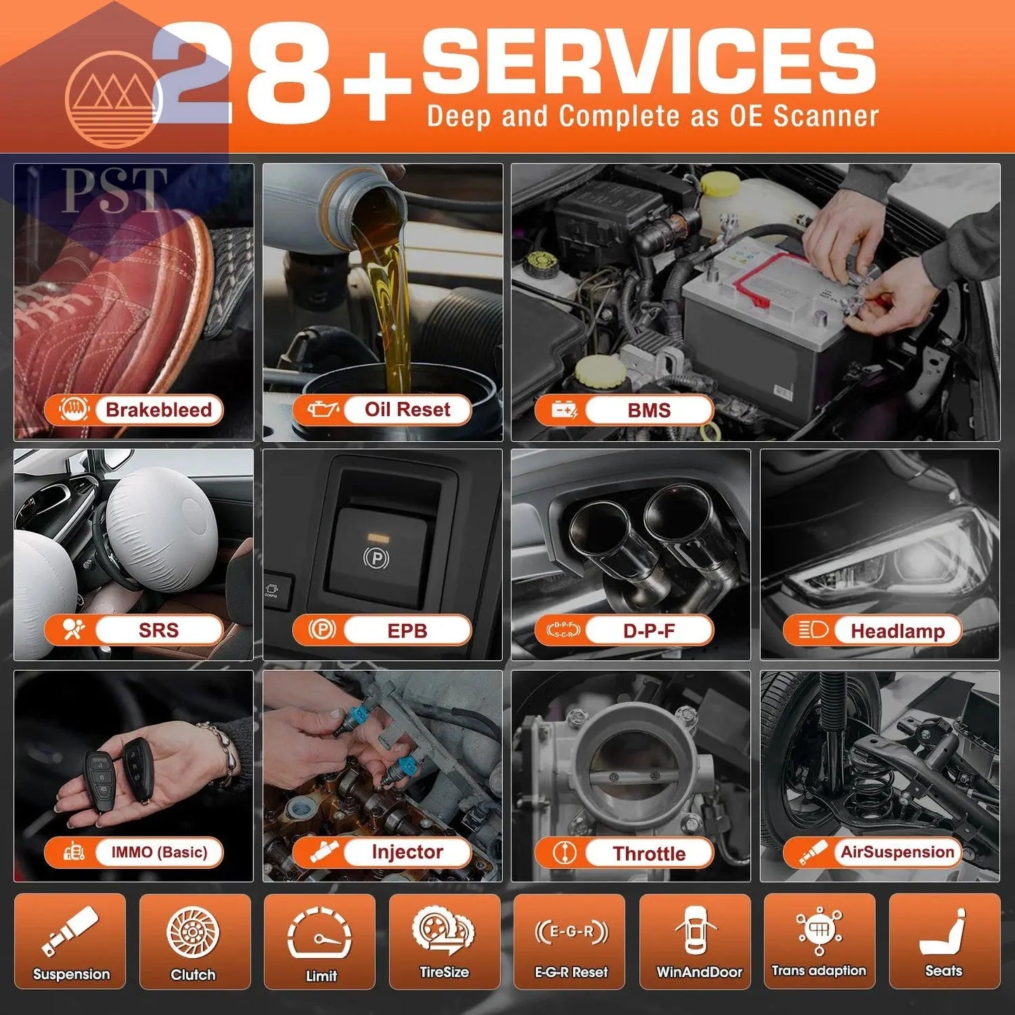 Autel MaxiCOM MK808BT Pro OBD2 Scanner Car Diagnostic Tools Code Reader With Active Test, All System Diagnosis, 28+Services - PST PS Tradings