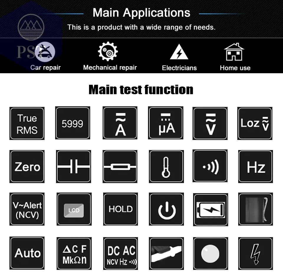 BSIDE Digital Clamp Meter 1mA High-Precision Ammeter Pliers True RMS DC AC Current Car Repair Electrical Temp Tester Multimeter PST PS Tradings