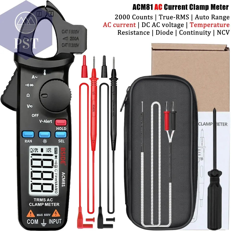 BSIDE Digital Clamp Meter 1mA High-Precision Ammeter Pliers True RMS DC AC Current Car Repair Electrical Temp Tester Multimeter PST PS Tradings
