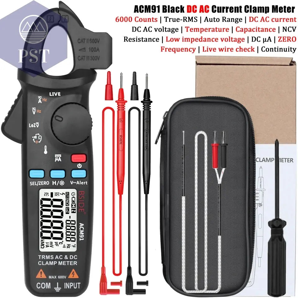 BSIDE Digital Clamp Meter 1mA High-Precision Ammeter Pliers True RMS DC AC Current Car Repair Electrical Temp Tester Multimeter PST PS Tradings