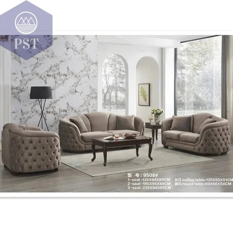 Bequemes Dunkelgraues Samtsofa Wohnzimmerset PST PS Tradings PST PS Tradings PST PS Tradings