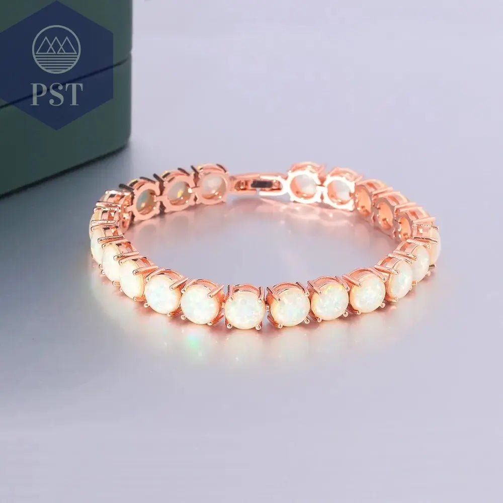Cineily White Fire Opal Stein Kettenglied Armband & Armreifen versilbert Luxus größere Boho Bohemia Sommers chmuck Geschenke für Frauen PST PS Tradings