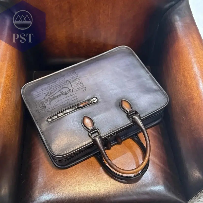 DIMY 2025 Men's briefcase leather business large capacity high-end light luxury horizontal computer bag handbag men's bag PST PS Tradings PST PS Tradings PST PS Tradings DIMY 2025 Men's briefcase leather business large capacity high-end light luxury horizontal computer bag handbag men's bag