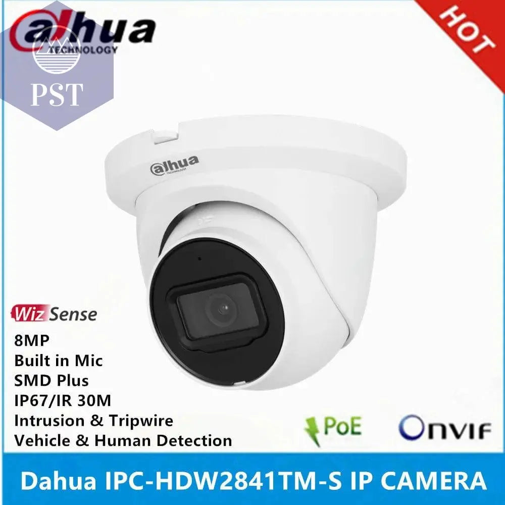 Dahua IPC-HDW2841TM-S 8MP POE Built-in Mic IR 30M IP67 SMD Plus Eyeball AI WizSense IP Camera replace IPC-HDW2831TM-AS - Property & Safety Tradings