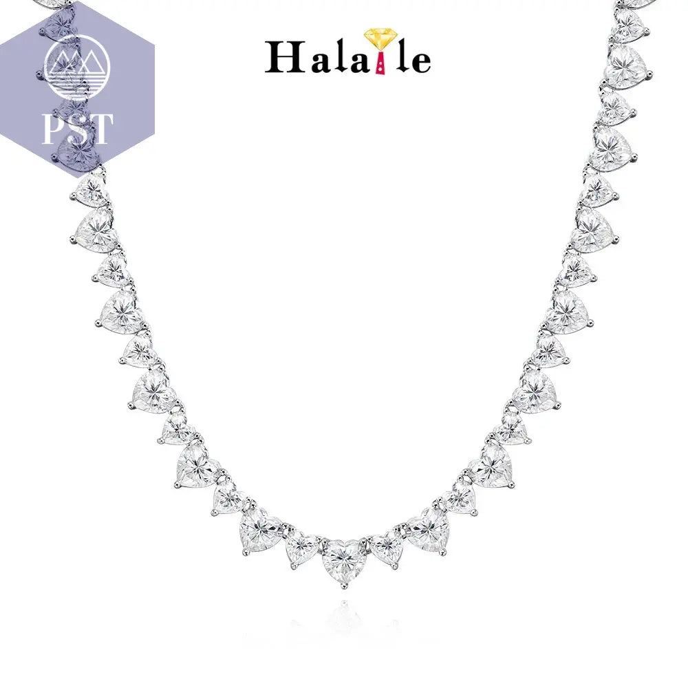 Elegante Moissanit Tennis Halskette aus Silber PST PS Tradings PST PS Tradings PST PS Tradings Elegante Moissanit Tennis Halskette aus Silber