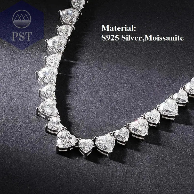 Elegante Moissanit Tennis Halskette aus Silber PST PS Tradings PST PS Tradings PST PS Tradings Elegante Moissanit Tennis Halskette aus Silber