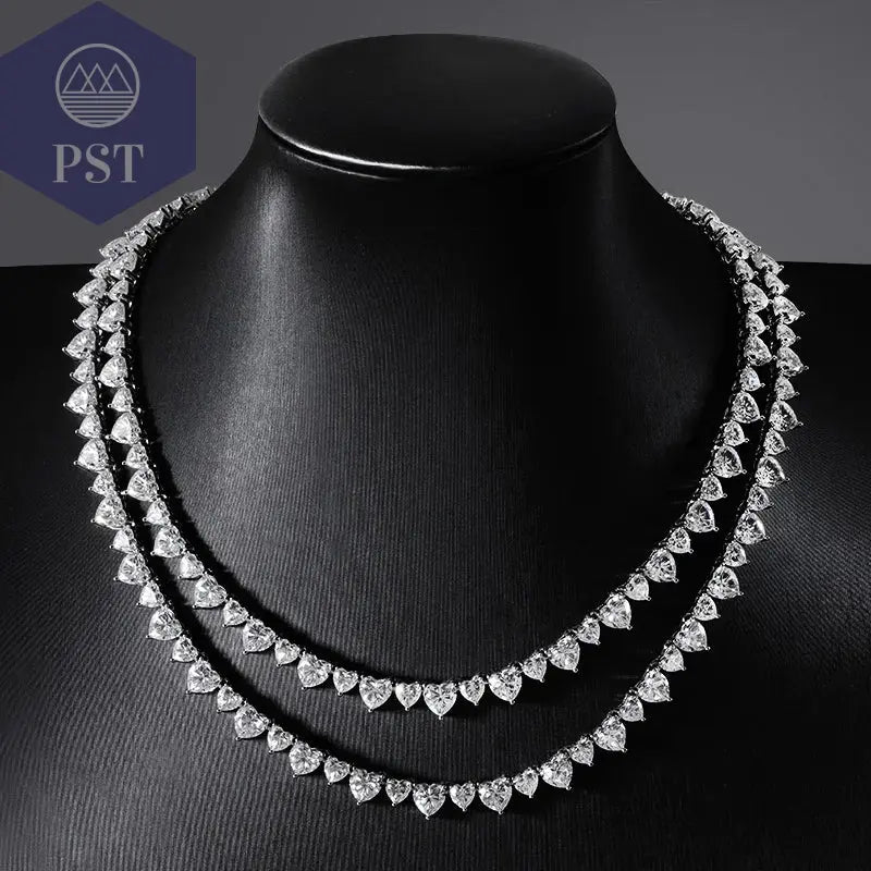 Elegante Moissanit Tennis Halskette aus Silber PST PS Tradings PST PS Tradings PST PS Tradings Elegante Moissanit Tennis Halskette aus Silber