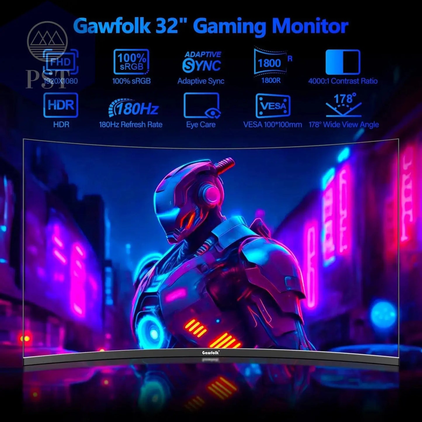 Gawfolk 32-Zoll-Gaming-Monitor Gebogen 1800R, 180 Hz Pc-Bildschirm Full HD 1080P, Rahmenlos 1500R Gebogenes Computerbildschirm PST PS Tradings Gawfolk 32-Zoll-Gaming-Monitor Gebogen 1800R, 180 Hz Pc-Bildschirm Full HD 1080P, Rahmenlos 1500R Gebogenes Computerbildschirm