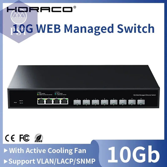 HORACO 12-Port 10G Web Managed Switch PST PS Tradings Switch PST PS Tradings PST PS Tradings HORACO 12-Port 10G Web Managed Switch Switch