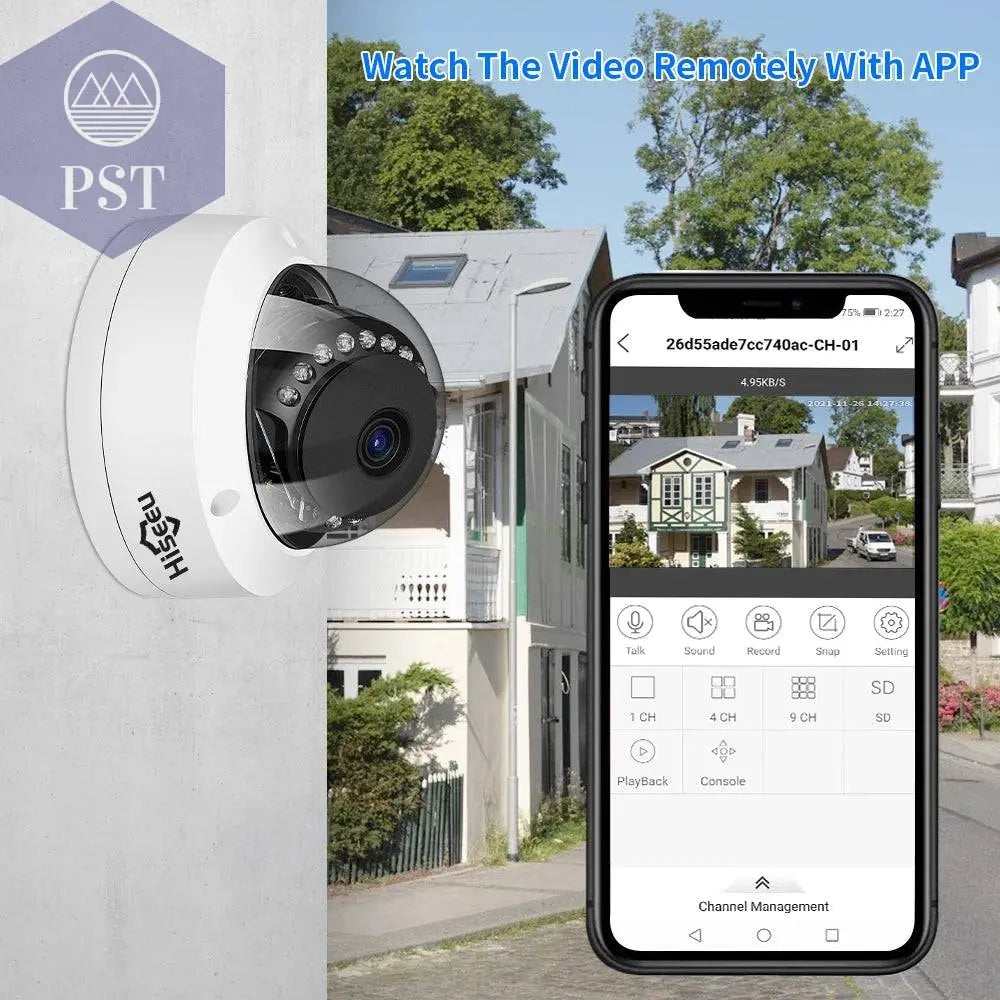 Hiseeu 5MP Explosion-proof POE IP Camera Audio H.265+ Dome Home Indoor Outdoor Surveillance Security Camera CCTV Video for NVR - Property & Safety Tradings