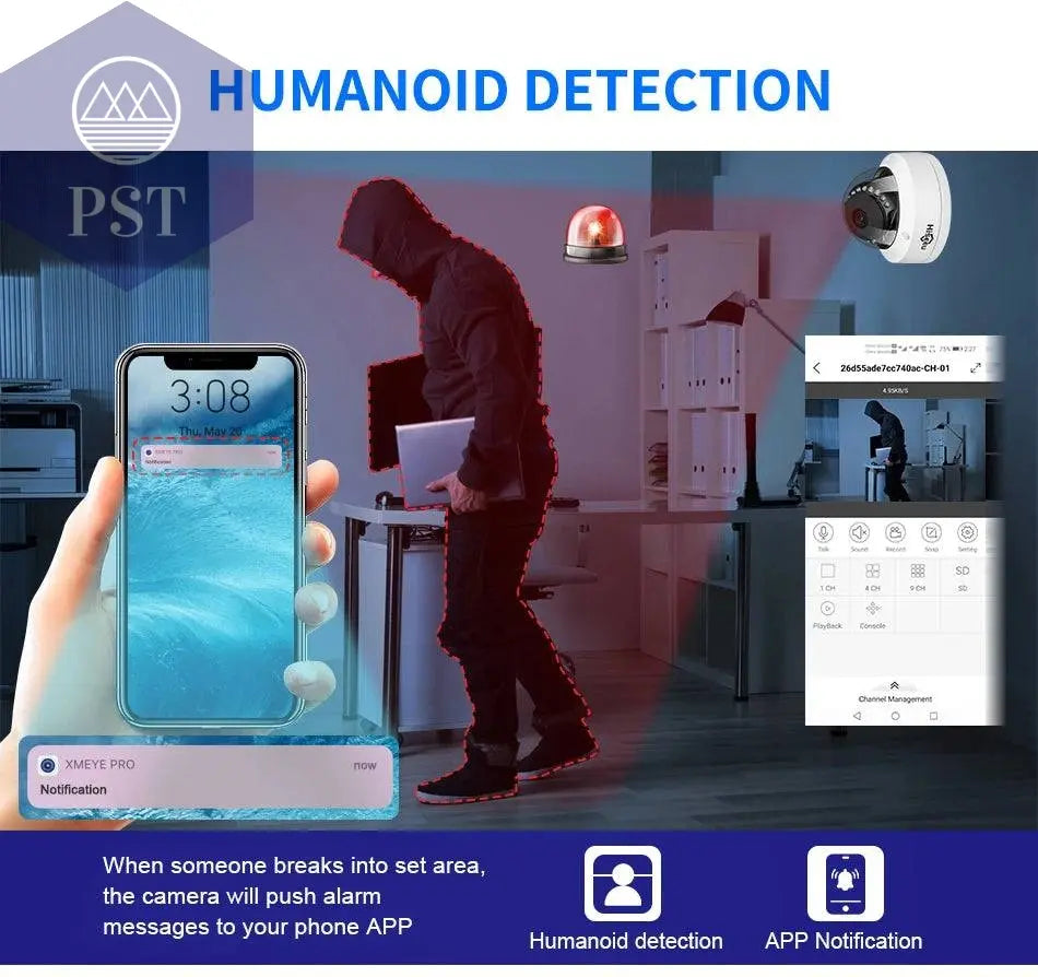 Hiseeu 5MP Explosion-proof POE IP Camera Audio H.265+ Dome Home Indoor Outdoor Surveillance Security Camera CCTV Video for NVR - Property & Safety Tradings