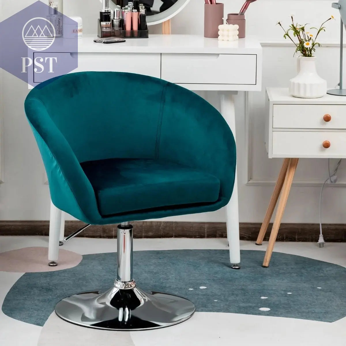 Höhenverstellbarer Barhocker SAMT Akzentstuhl Sitzgelegenheit °Drehbarer Polsterstuhl Cocktailchair PST PS Tradings Stühle Hocker PST PS Tradings PST PS Tradings Höhenverstellbarer Barhocker SAMT Akzentstuhl Sitzgelegenheit °Drehbarer Polsterstuhl Cocktailchair Stühle Hocker