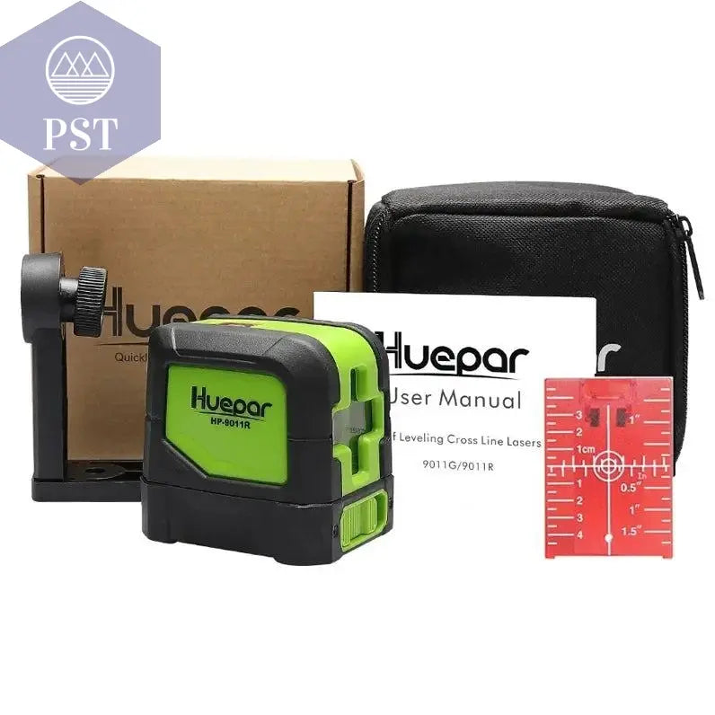 Huepar 2 Lines Laser Level Self Levelling ( 4 degrees) Green Red Beam Laser Horizontal & Vertical Cross-Line with Magnetic Base PST PS Tradings