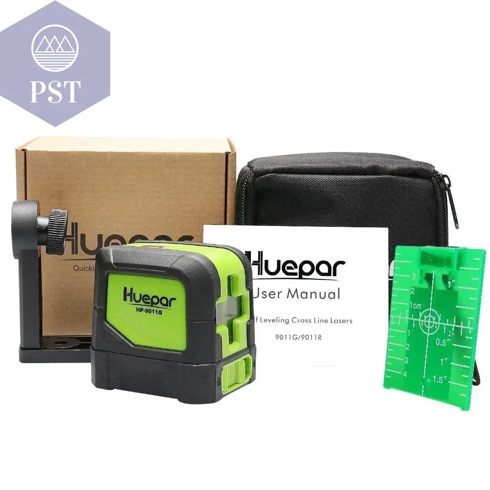 Huepar 2 Lines Laser Level Self Levelling ( 4 degrees) Green Red Beam Laser Horizontal & Vertical Cross-Line with Magnetic Base PST PS Tradings