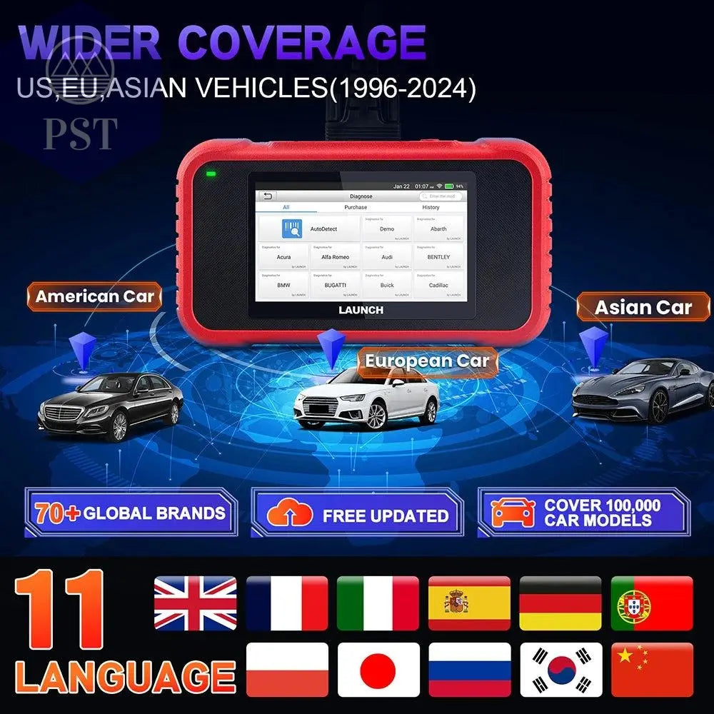 LAUNCH X431 CRP129E / CRP129E V2.0 Car OBD2 Diagnostic Tools ENG ABS SRS AT Oil SAS EPB TPMS DPF Reset Auto Scanner Free Update - PST PS Tradings