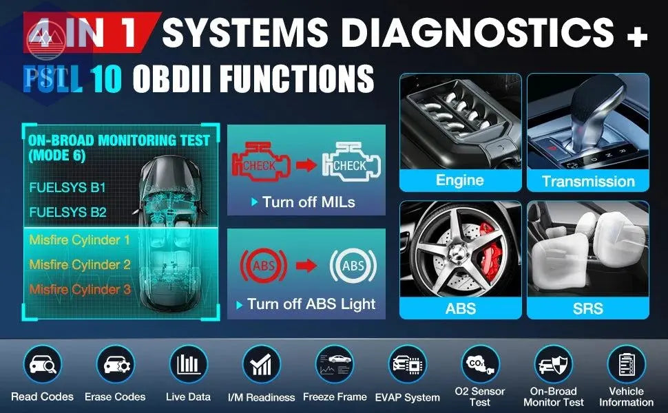 LAUNCH X431 CRP129E / CRP129E V2.0 Car OBD2 Diagnostic Tools ENG ABS SRS AT Oil SAS EPB TPMS DPF Reset Auto Scanner Free Update - PST PS Tradings