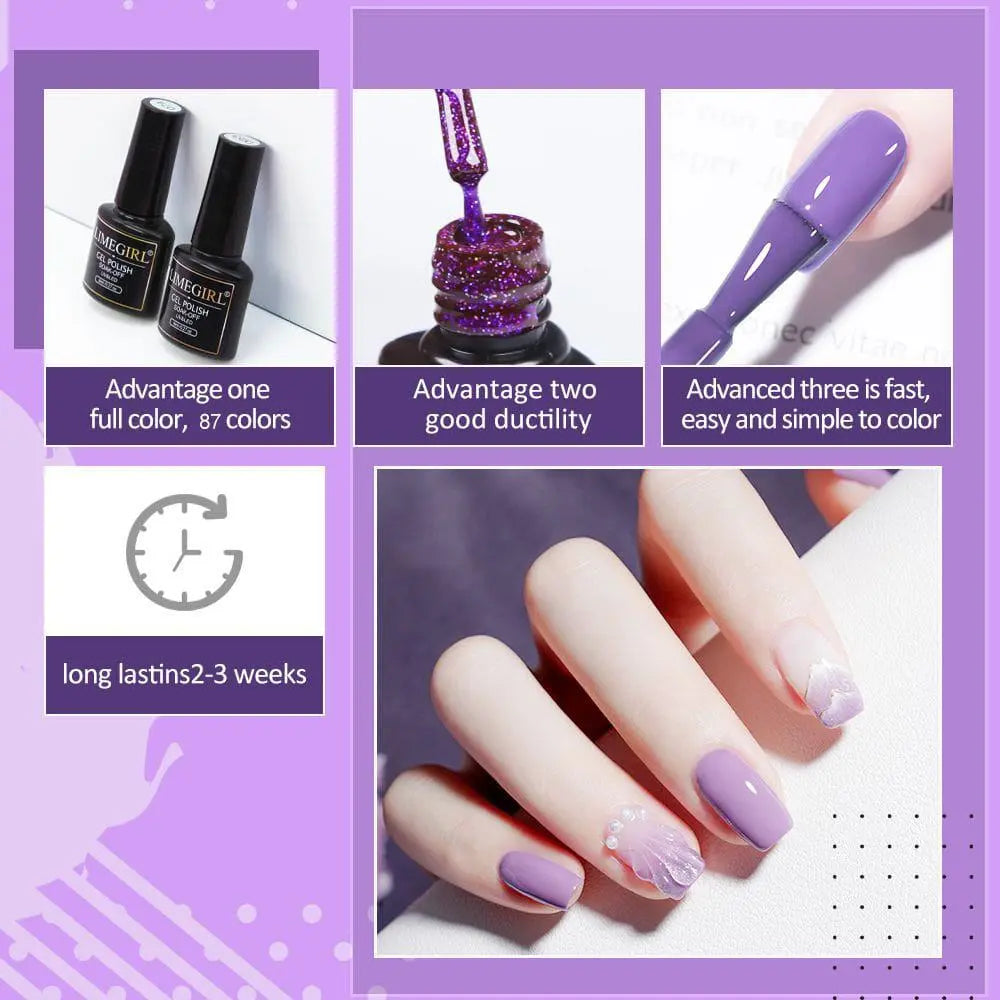 Limegirl Gel Nail Polish Set 60/40/24Colors Semi Permanent UV Led Gel Varnish Soak Off Nail Lacquers Base Top Coat Limegirl Gel Nail Polish set PST PS Tradings