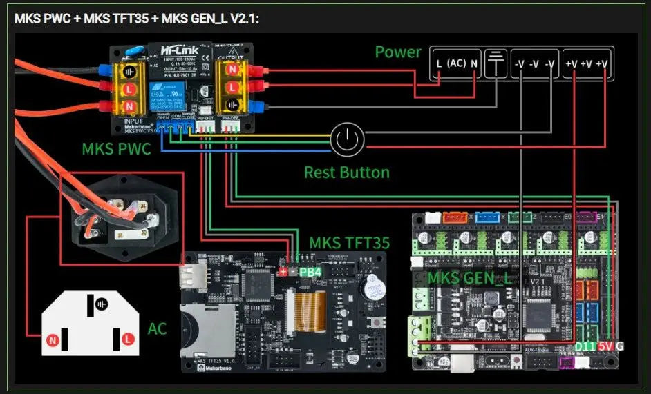 Makerbase MKS PWC Power Monitoring auto power off Continued to Play Module automatically put off power detect 3D printer parts PST PS Tradings