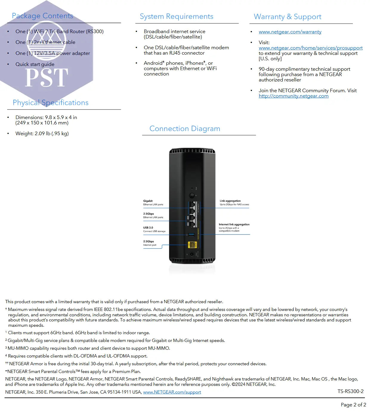 Netgear Nighthawk® RS300 PST PS Tradings Router Router Netgear Nighthawk® RS300