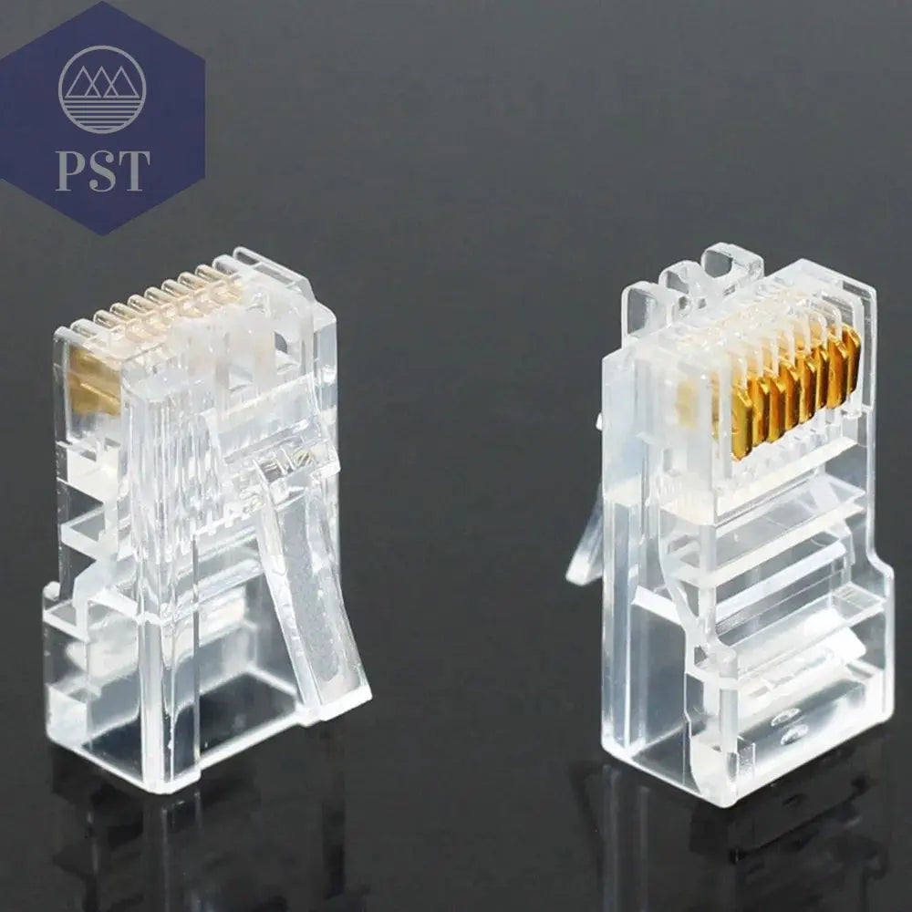 OULLX 20/50/100PCS RJ45 Ethernet Cables Module Plug Network Connector RJ-45 Crystal Heads Cat5 Cat5e Gold Plated Network Cable - PST PS Tradings