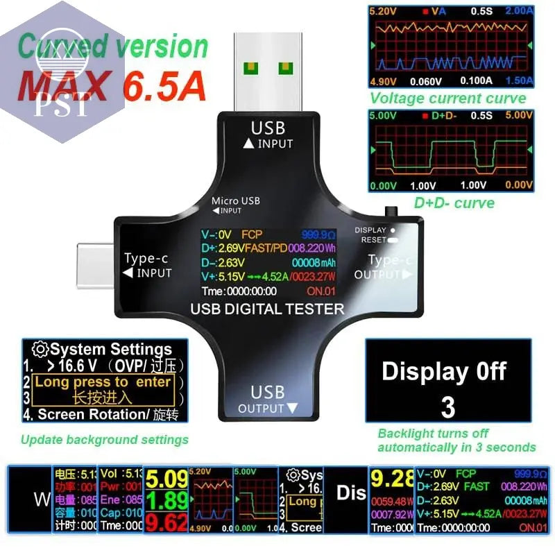 Power Bank USB-C Charger USB Output Display Interface PST PS Tradings PST PS Tradings Curved-version PST PS Tradings Power Bank USB-C Charger USB Output Display Interface