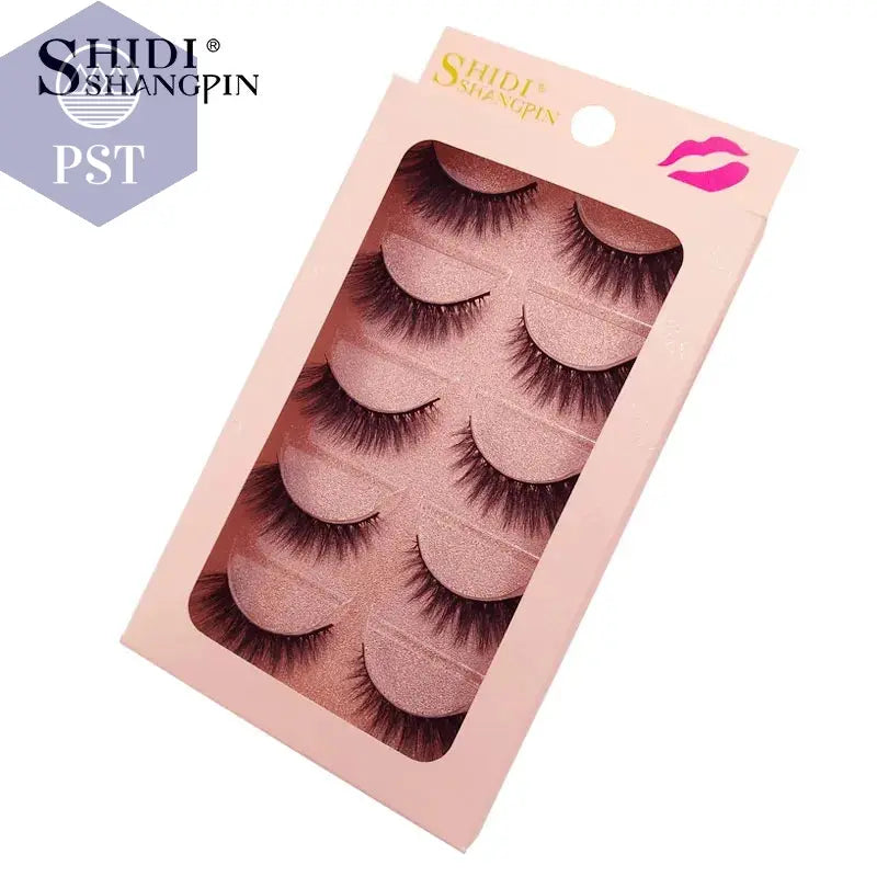 SHIDISHANGPIN 5 Pairs Eyelashes Natural Mink Eyelashes Fluffy 3D Mink Lashes Thick False Eyelashes Makeup Fake Eyelashes cilios PST PS Tradings PST PS Tradings 5pairs-G900-lashes PST PS Tradings