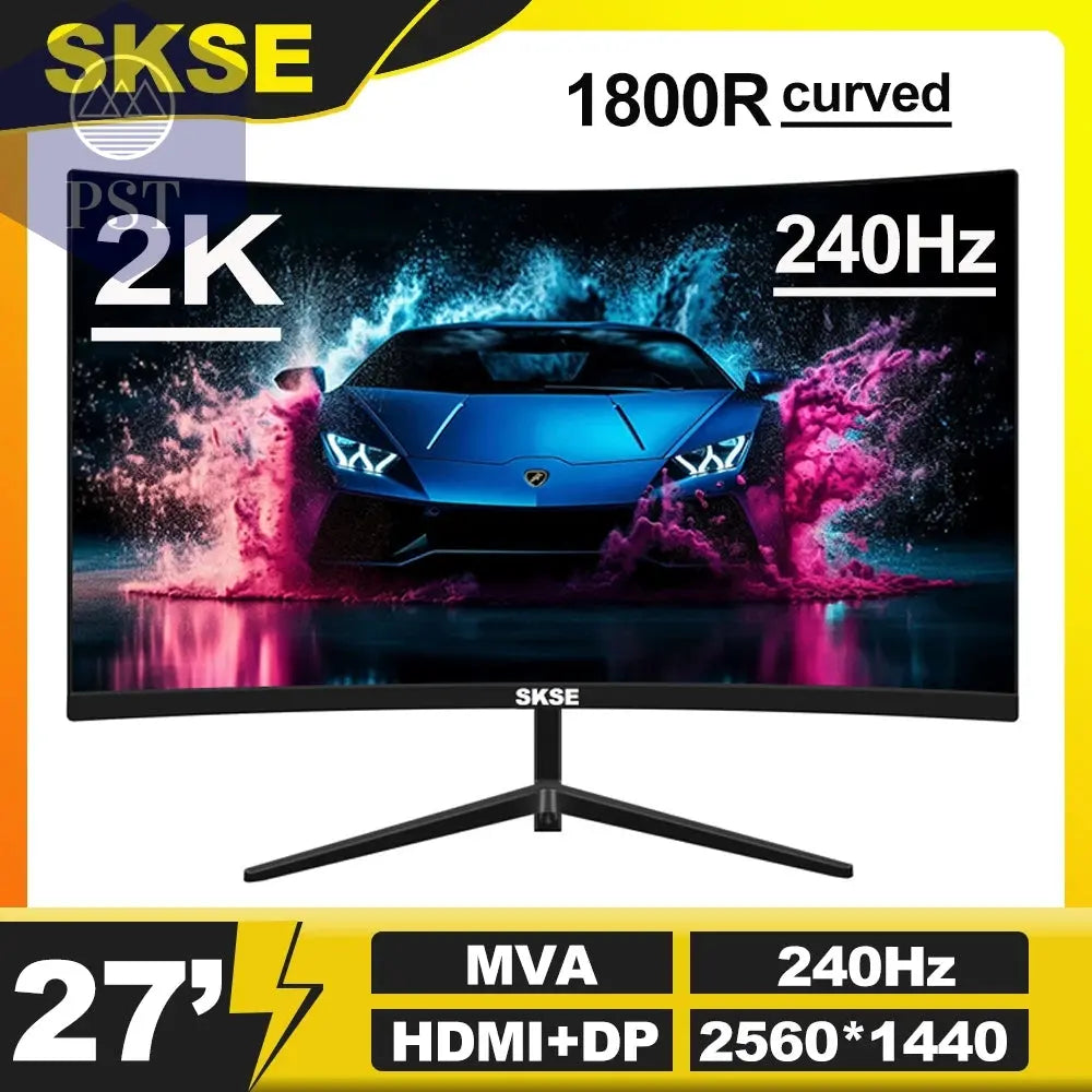 SKSE 27 Inch 2K Monitor 240HZ Display LED 1800R Curved Screen Computer Gaming Monitor PC HD DP/HDMI Interface 2560*1440 PST PS Tradings PST PS Tradings 27-2K-240-CB PST PS Tradings SKSE 27 Inch 2K Monitor 240HZ Display LED 1800R Curved Screen Computer Gaming Monitor PC HD DP/HDMI Interface 2560*1440