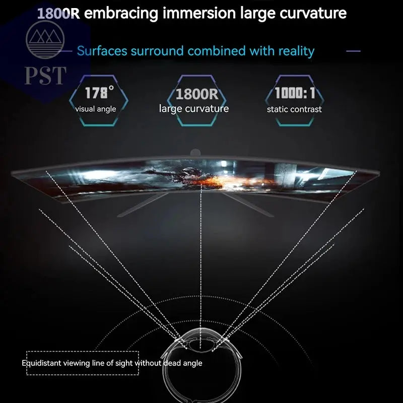 SKSE 27 Inch 2K Monitor 240HZ Display LED 1800R Curved Screen Computer Gaming Monitor PC HD DP/HDMI Interface 2560*1440 PST PS Tradings PST PS Tradings PST PS Tradings SKSE 27 Inch 2K Monitor 240HZ Display LED 1800R Curved Screen Computer Gaming Monitor PC HD DP/HDMI Interface 2560*1440