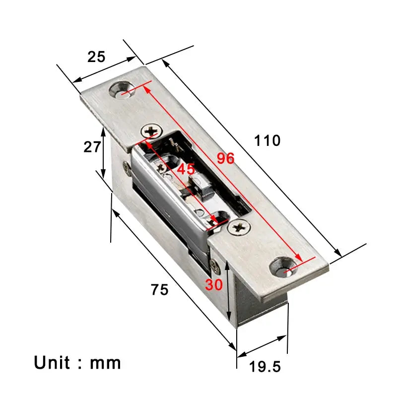Edelstahl DC12V elektrische Schlags chloss einschalten, um ausfalls icher für die Zugangs kontrolle zu entsperren PST PS Tradings