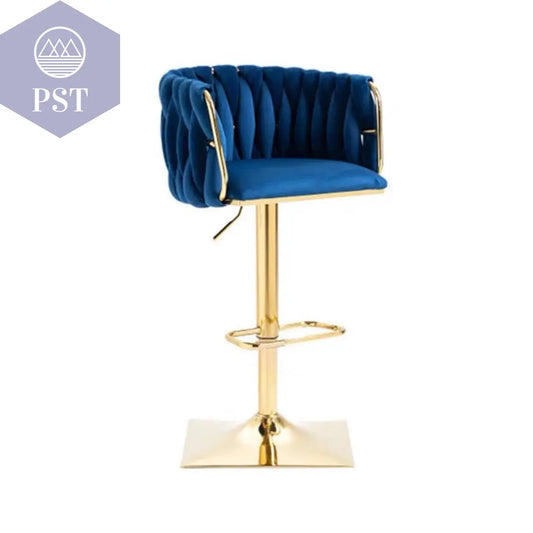 Samt Grau Barhocker Höhenverstellbar Art Deco Grün Blau gold Metall PST PS Tradings