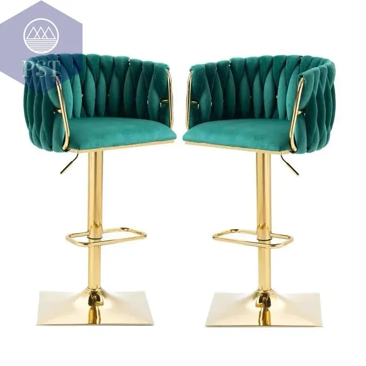 Samt Grau Barhocker Höhenverstellbar Art Deco Grün Blau gold Metall PST PS Tradings