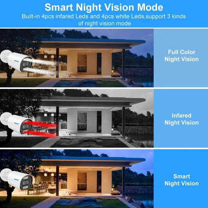 8MP Security Camera System 4K POE NVR Video Surveillance Kit 5MP 4MP Audio Ai Face Detect Color Night Vision IP CCTV Camera Set - Property & Safety Tradings