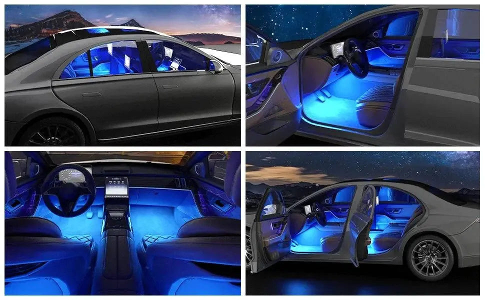 Car Ambient Light RGB Backlight Neon LED Lamp Foot Strip APP 3 Key Control Atmosphere Auto Decorative Led Interior Car Lights - PST PS Tradings