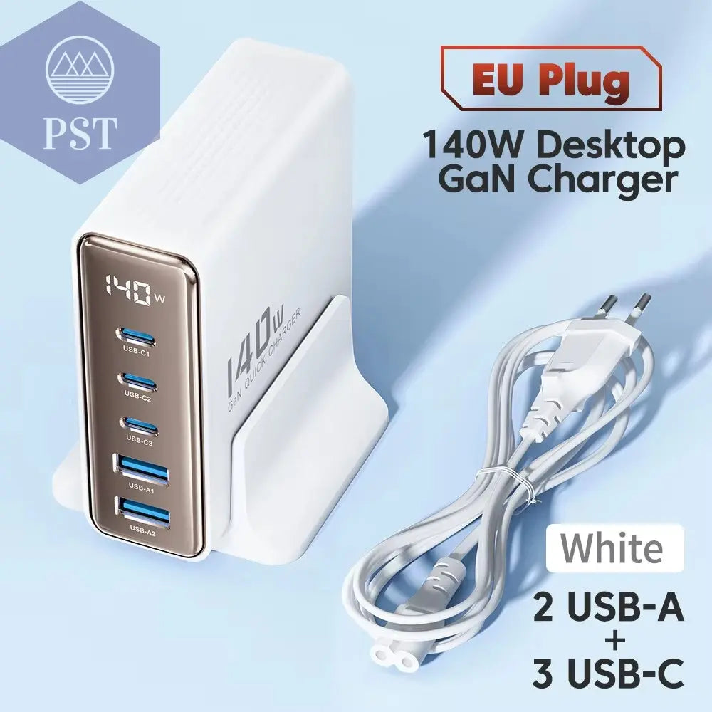Toocki 140W Gan Usb Ladegerät 5 In1 Desktop Schnell Aufladen Usb Typ C Ladegerät Led Display Ladegerät Für Iphone Xiaomi Smartphone Laptop PST PS Tradings PST PS Tradings Eu-White PST PS Tradings Toocki 140W Gan Usb Ladegerät 5 In1 Desktop Schnell Aufladen Usb Typ C Ladegerät Led Display Ladegerät Für Iphone Xiaomi Smartphone Laptop