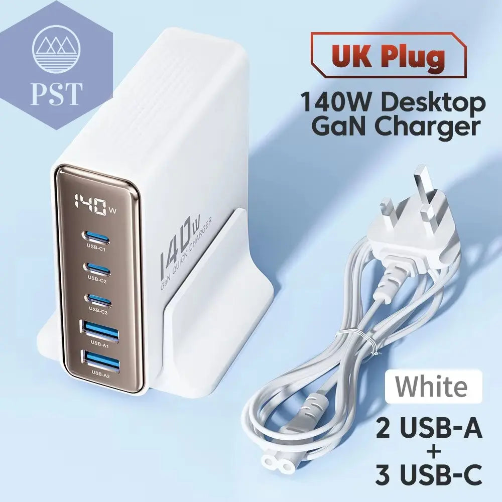 Toocki 140W Gan Usb Ladegerät 5 In1 Desktop Schnell Aufladen Usb Typ C Ladegerät Led Display Ladegerät Für Iphone Xiaomi Smartphone Laptop PST PS Tradings PST PS Tradings Uk-White PST PS Tradings Toocki 140W Gan Usb Ladegerät 5 In1 Desktop Schnell Aufladen Usb Typ C Ladegerät Led Display Ladegerät Für Iphone Xiaomi Smartphone Laptop